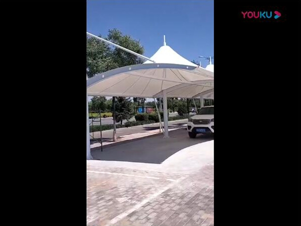 膜結構車棚安裝完畢